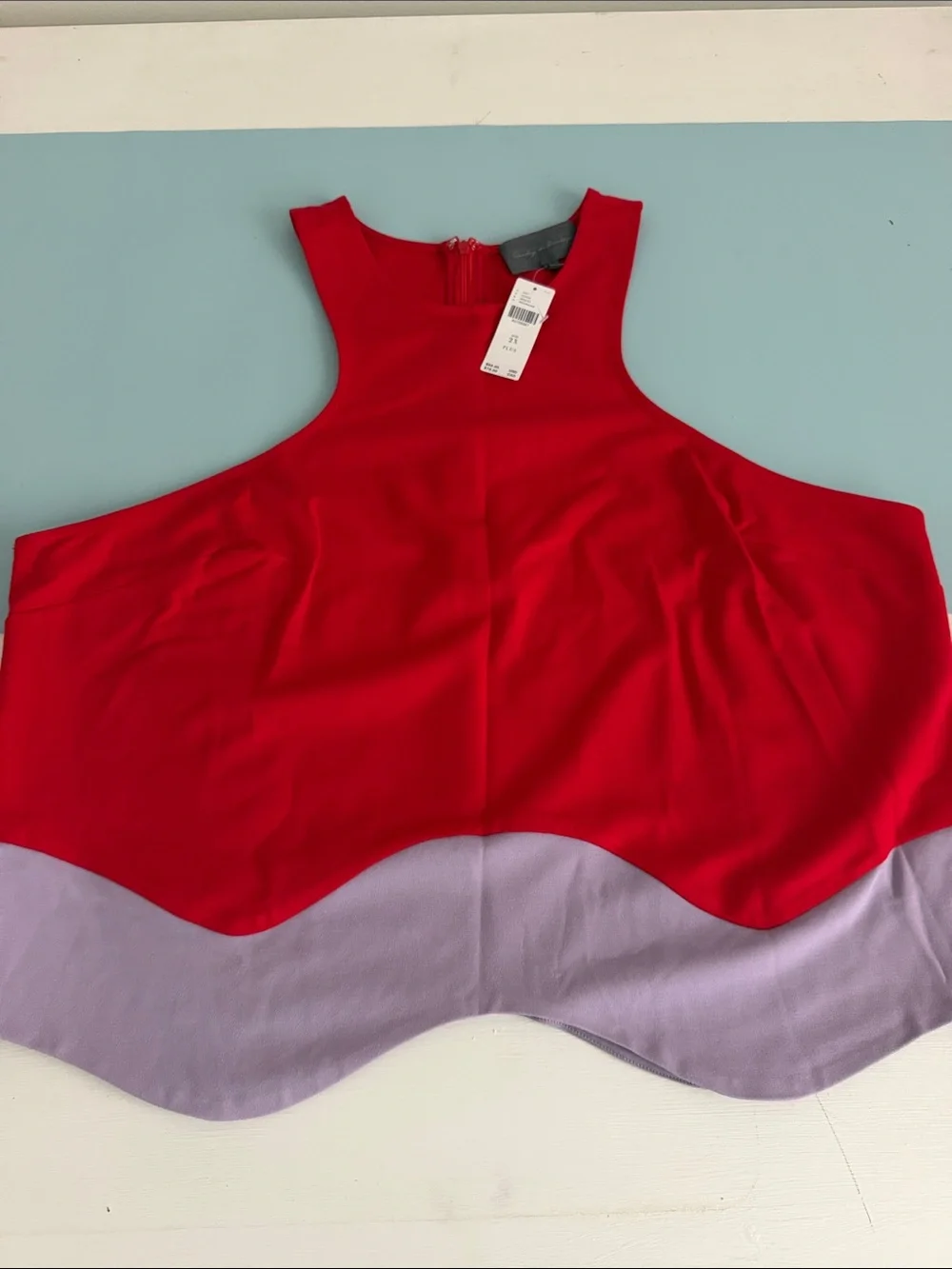 Anthropologie Red Colorblock Zipper Tank Top Plus Size 2X NWT Women - Picture 4 of 8